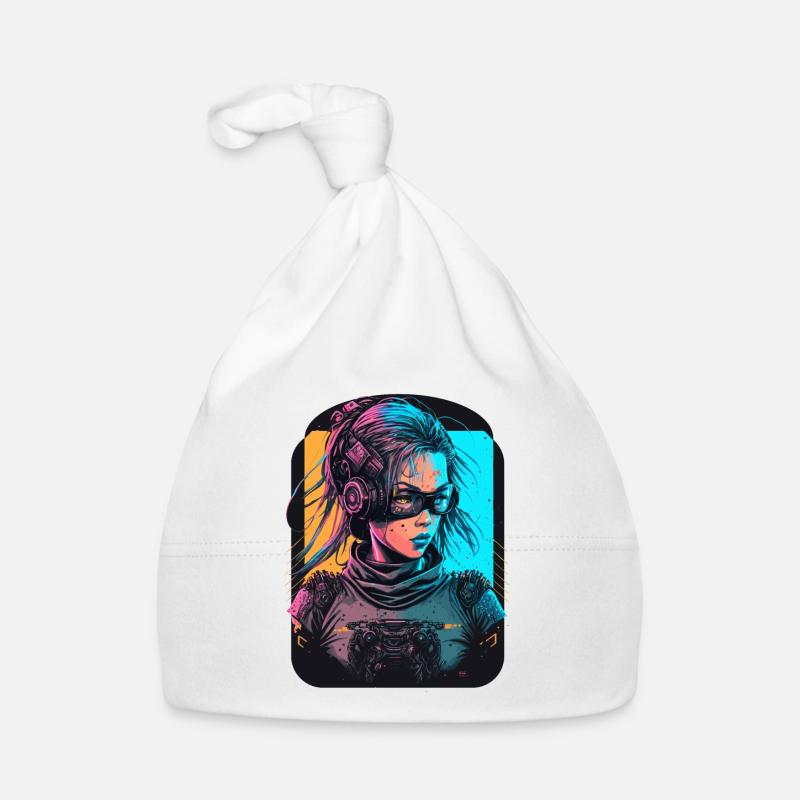 Design à couper le souffle d’une cyber-fille Bonnet bio Bébé