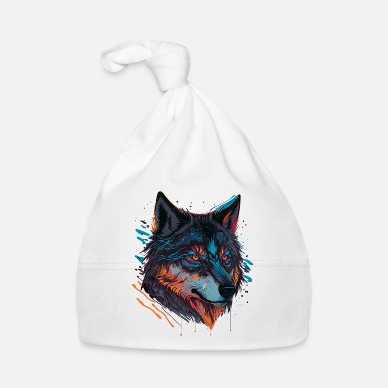 Dessin de loup pour tous les passionnés d’animaux Bonnet bio Bébé