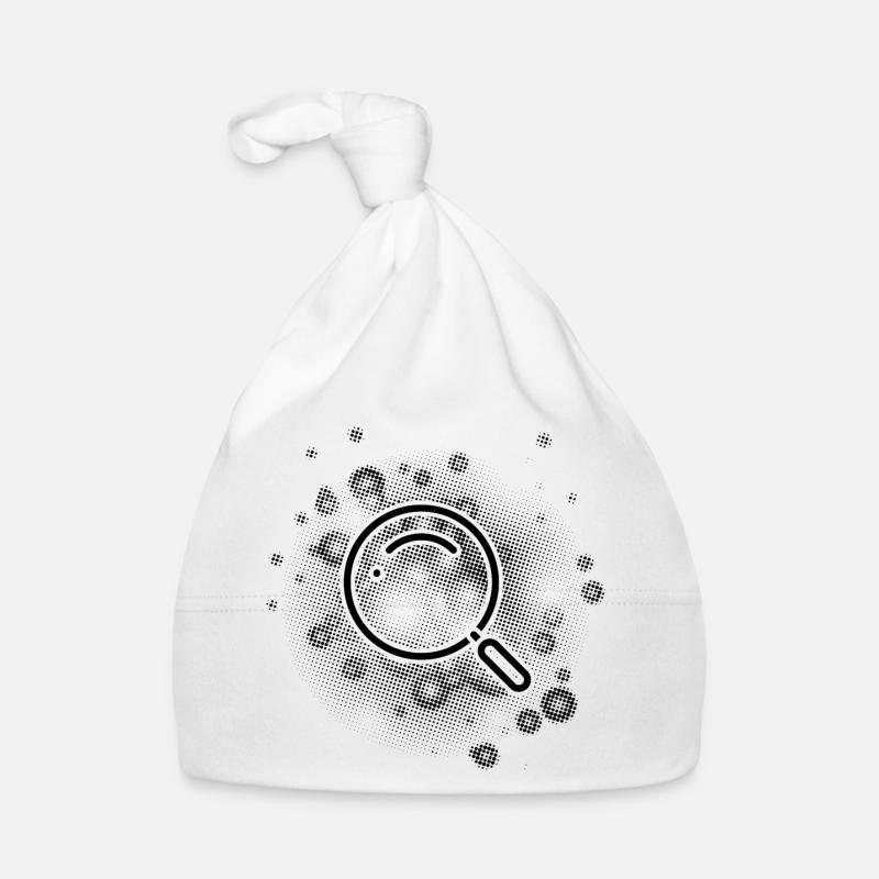 Magnifying glass with dots background Organic Baby Cap