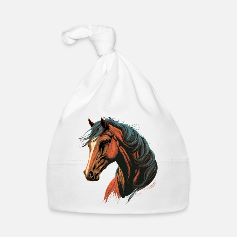 Tête de cheval de course Bonnet bio Bébé