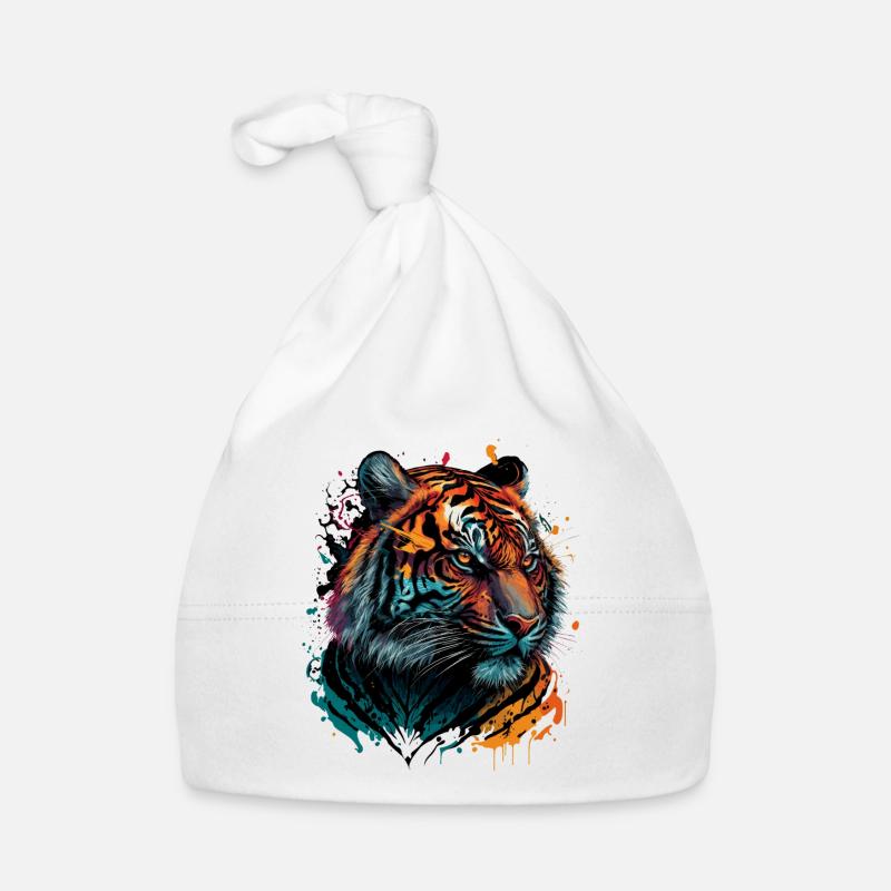 Colorful Tiger Organic Baby Cap