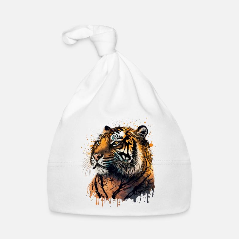 Tiger-Kunstwerk Baby Bio-Mütze
