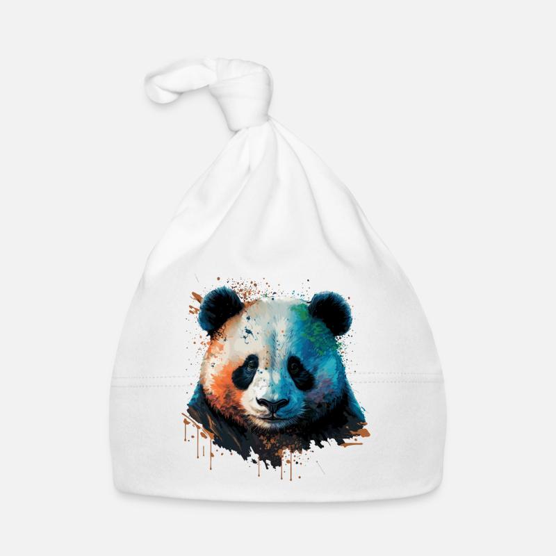 Illustration colorée de panda Bonnet bio Bébé