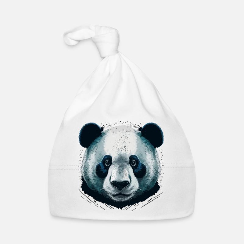 Realistic Panda Head Organic Baby Cap