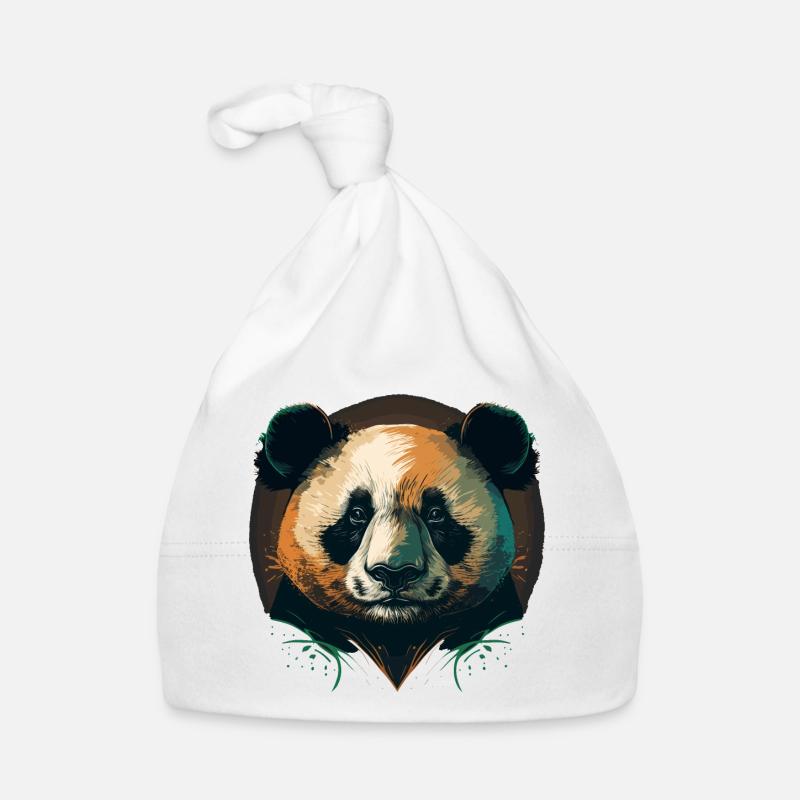 Cute Panda Head Organic Baby Cap