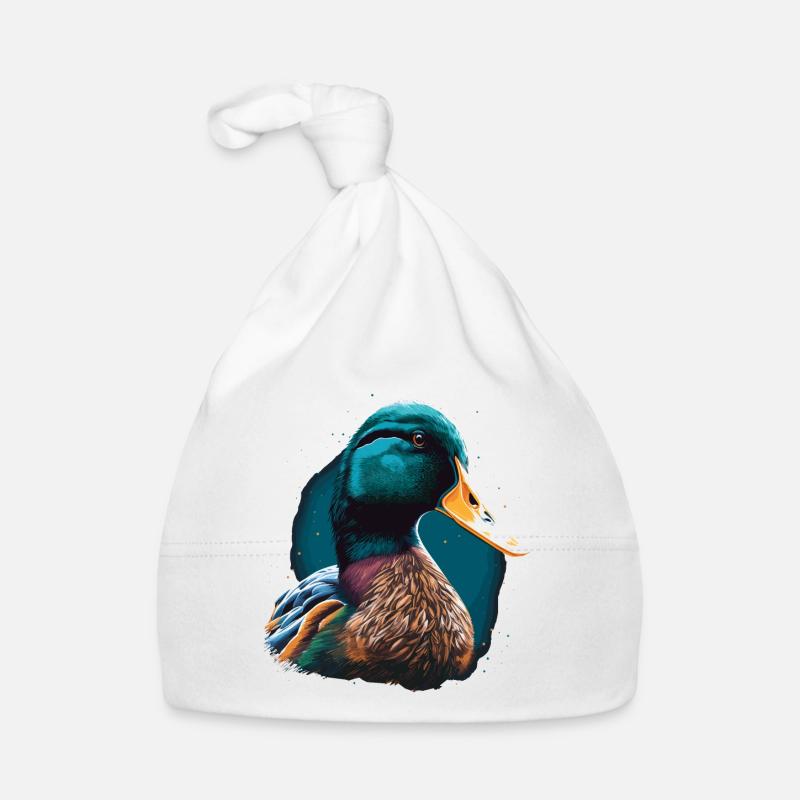Illustration de tête de canard Bonnet bio Bébé