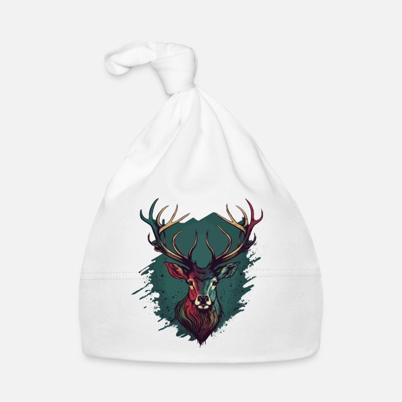 Stag Head Organic Baby Cap