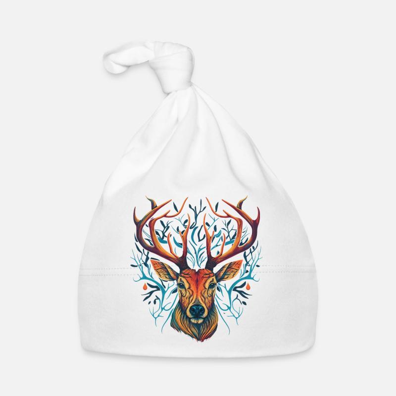 Crazy Deer Head Organic Baby Cap