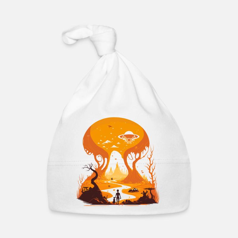 Abstract Ufo World Organic Baby Cap