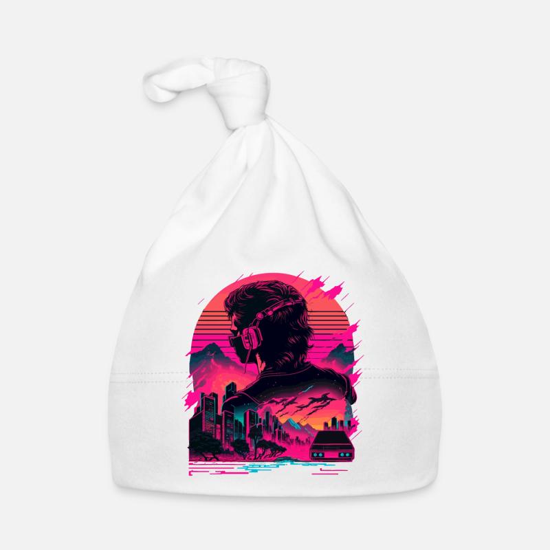 Synthwave Space Organic Baby Cap