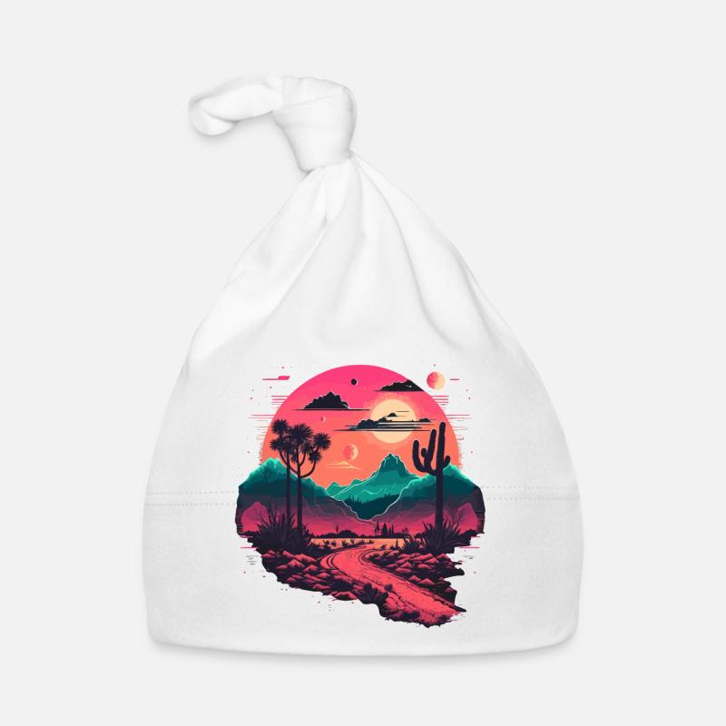 Montagnes Synthwave Bonnet bio Bébé