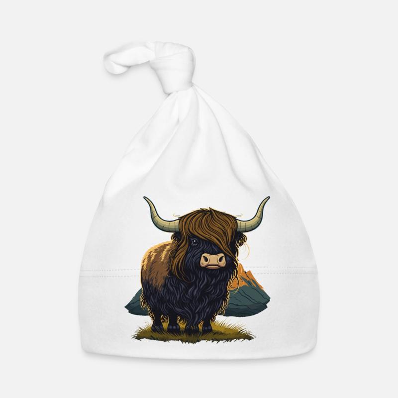 Lustige Yak Illustration Baby Bio-Mütze