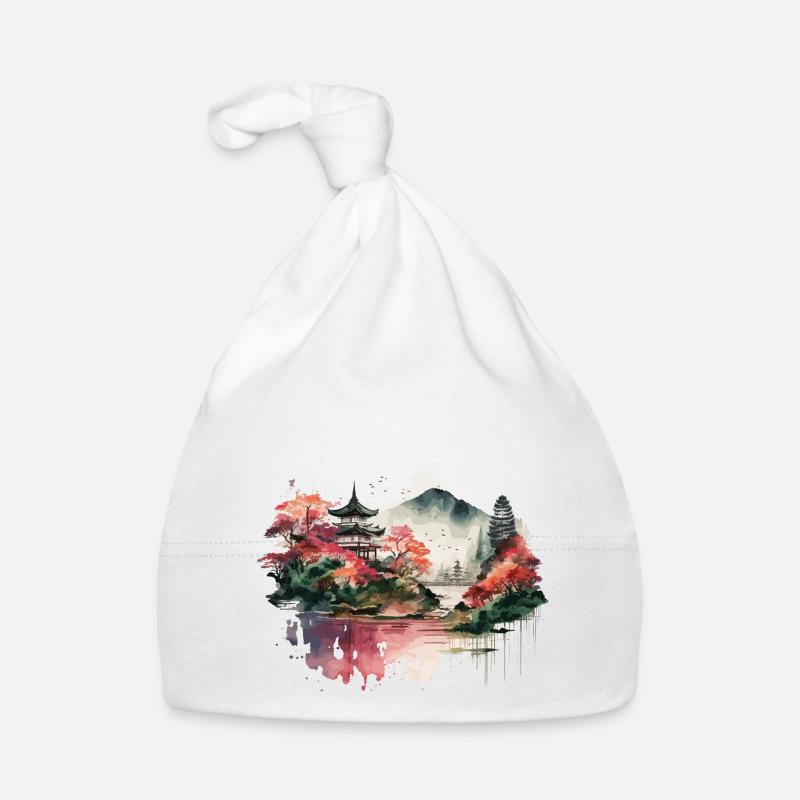 Montagne - Bonnet bio Bébé - blanc