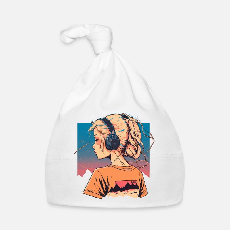 Vaporwave Anime Mädchen Baby Bio-Mütze