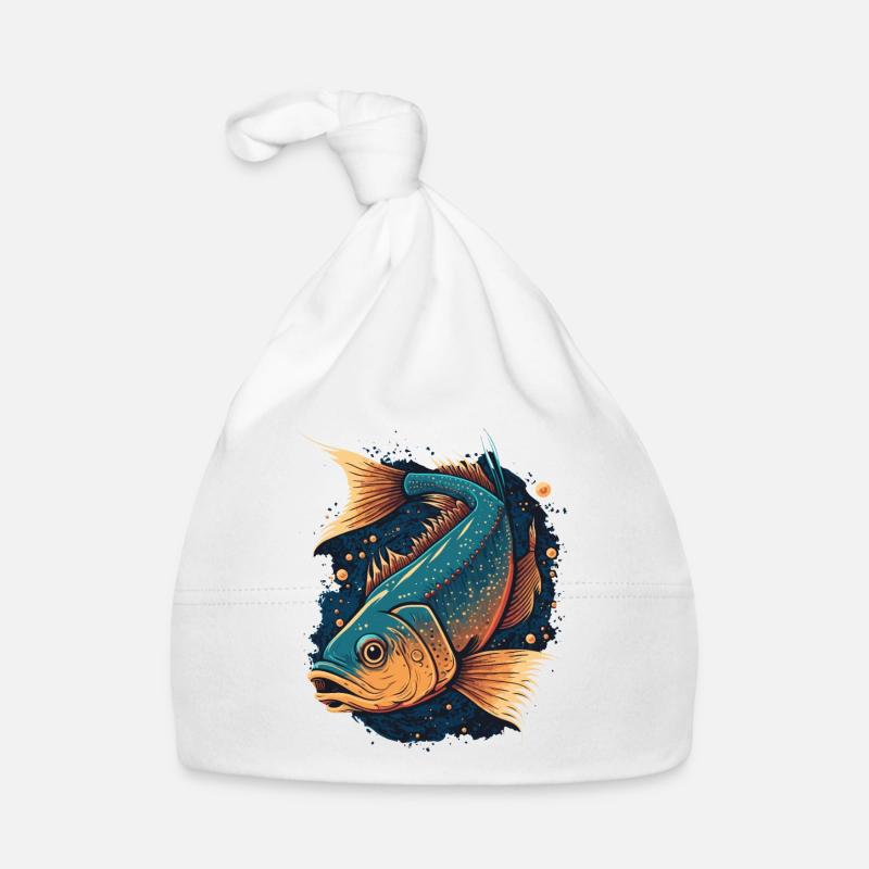 Fish Painting Organic Baby Cap