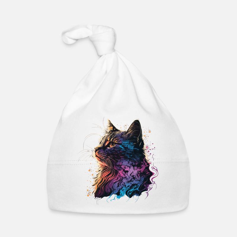 Chaton cool - Bonnet bio Bébé - blanc