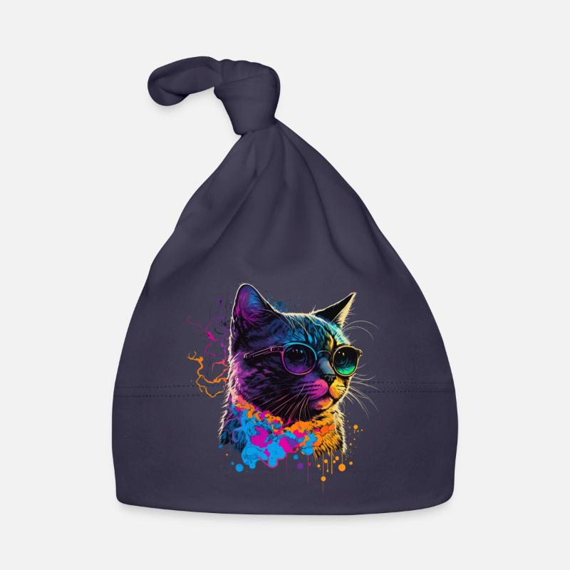 Chat coloré Bonnet bio Bébé
