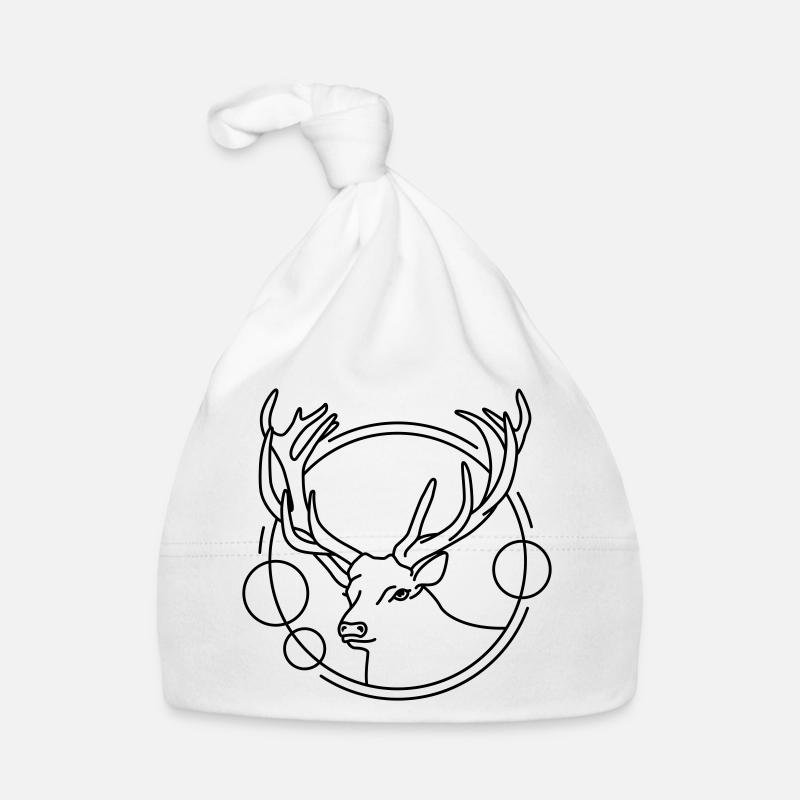Hirsch in geometrischer Form - Line-Art-Design Baby Bio-Mütze