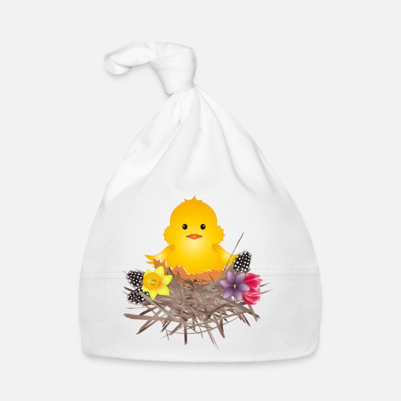 newly hatched chick in eggshell in nest Organic Baby Cap