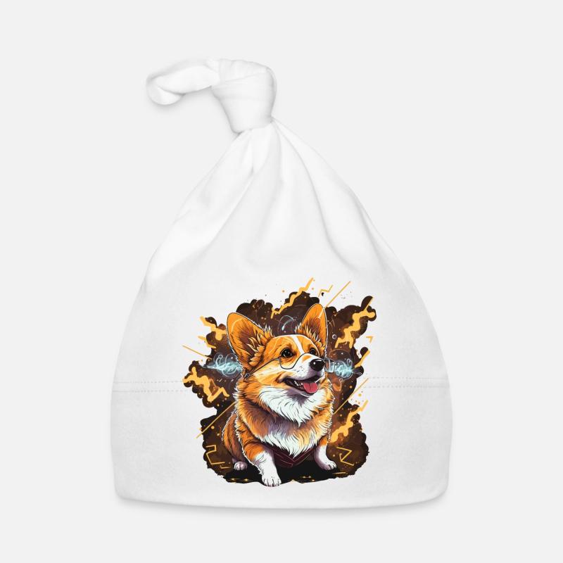 Energetic Corgi Organic Baby Cap