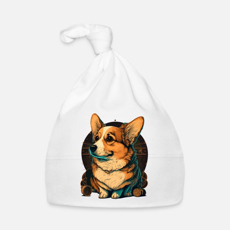 Small Charming Corgi Organic Baby Cap