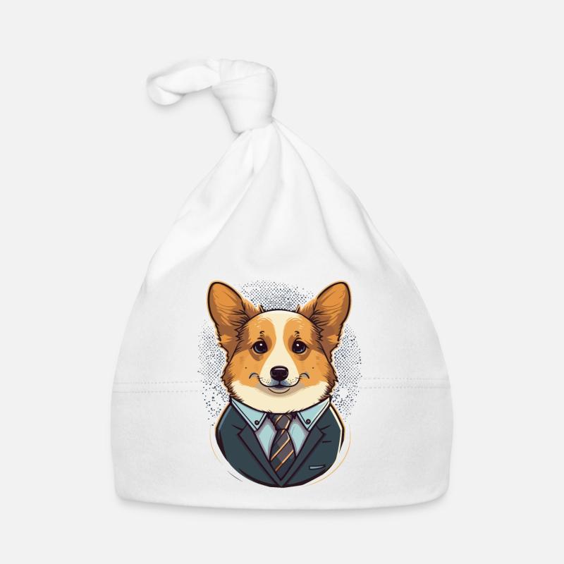 Cute Corgi Illustration Organic Baby Cap