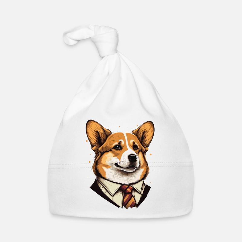 Formale Corgi-Illustration Baby Bio-Mütze
