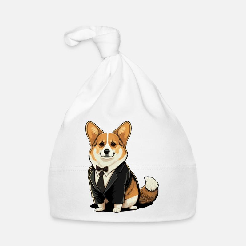 Corgi im Smokinganzug Baby Bio-Mütze