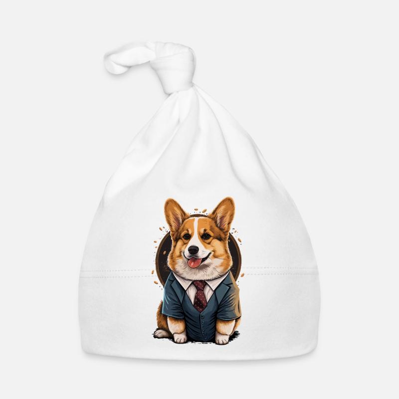 Playful Corgi Dog Organic Baby Cap