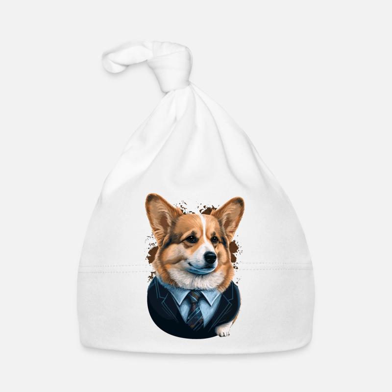 High-class Corgi looks Illustration Organic Baby Cap