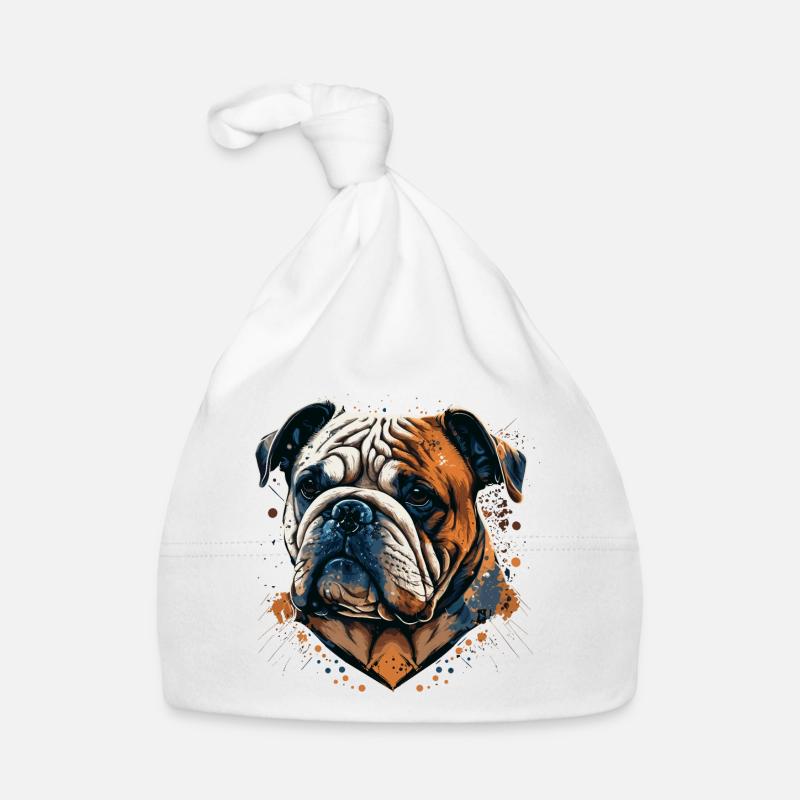 Sad Face Bulldog Organic Baby Cap