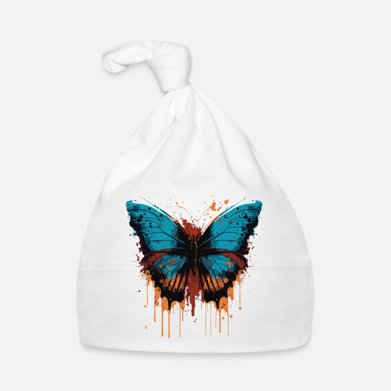 Papillon peint Bonnet bio Bébé