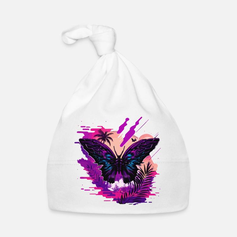 Papillon Nature Vaporwave Bonnet bio Bébé
