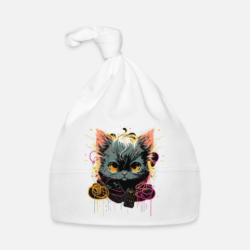 Electric Brave Cat Organic Baby Cap