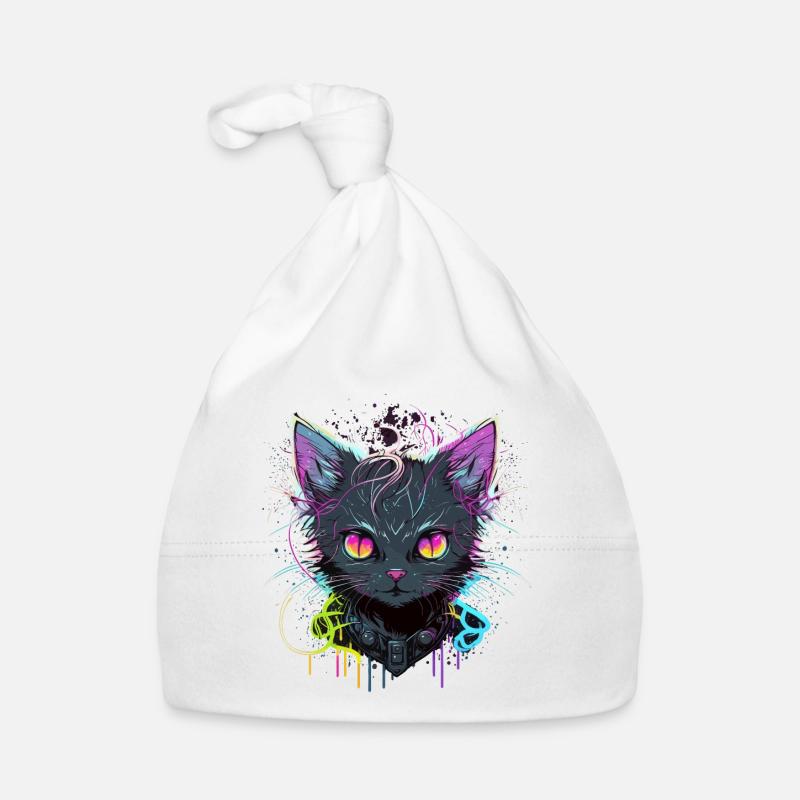 Illustration de chat cool Bonnet bio Bébé