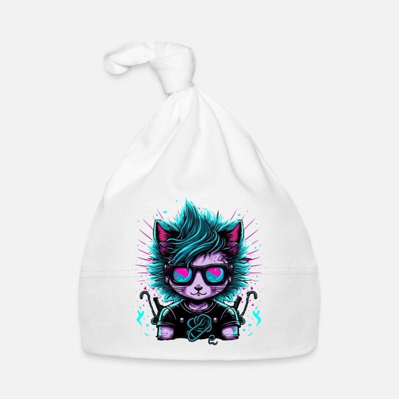 Electrified Emo Cat Organic Baby Cap