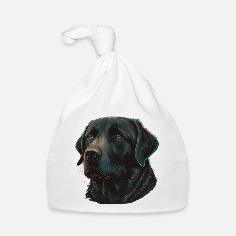 Mignon Labrador Retriever Noir Solide Bonnet bio Bébé