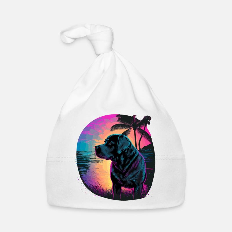 Labrador Retriever walking on the beach Organic Baby Cap