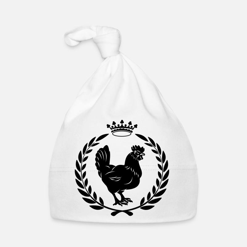 Black chicken crowned in laurel wreath Organic Baby Cap