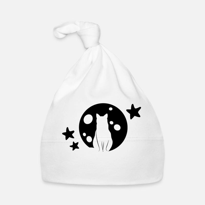 Chat Lune Star Chat de nuit Bonnet bio Bébé