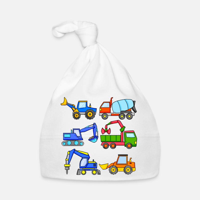 Véhicules de chantier Véhicule - Bonnet bio Bébé - blanc
