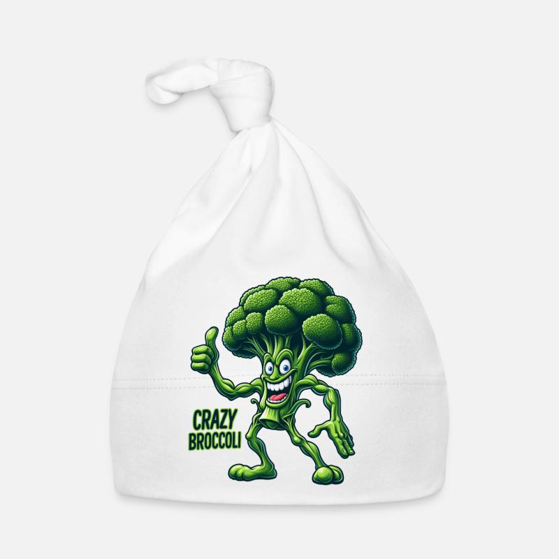 Crazy Veggies: Broccoli Bodybuilder Pro Thumbs Up Baby Bio-Mütze