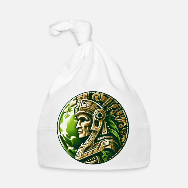 Ancient Aztec Warrior Gold Earth Organic Baby Cap