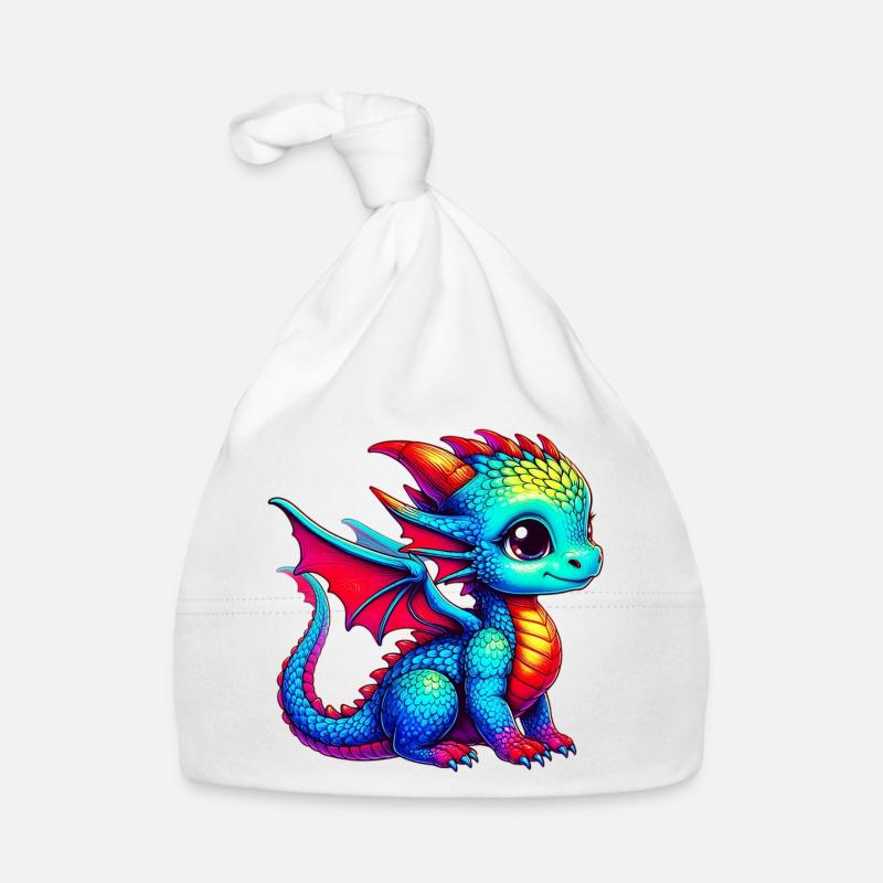 Drache - Baby Bio-Mütze - Weiß