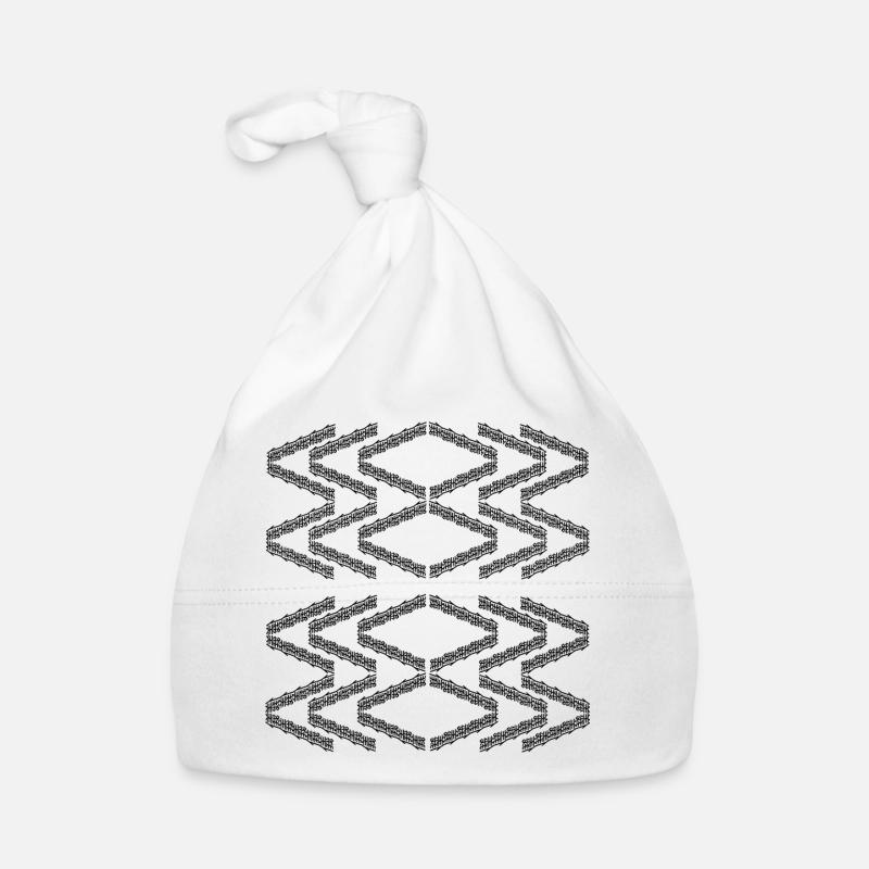 Motif en zigzag - Bonnet bio Bébé - blanc