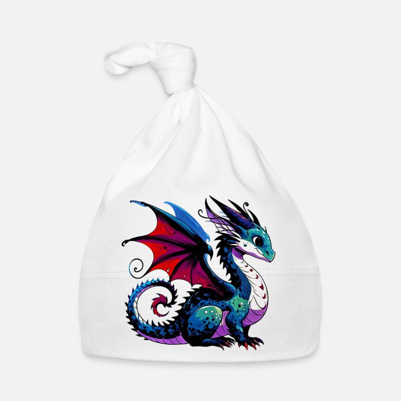 Drache - Baby Bio-Mütze - Weiß