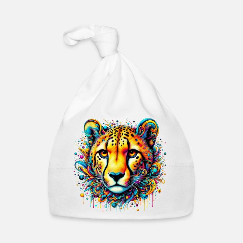Guépard - Bonnet bio Bébé - blanc