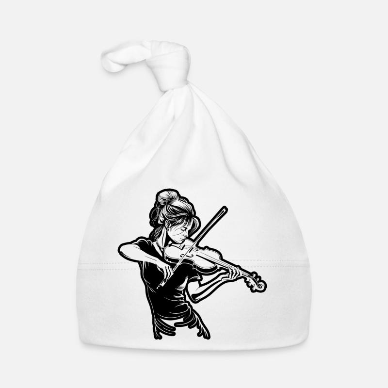 Dessin de fille de violon Bonnet bio Bébé