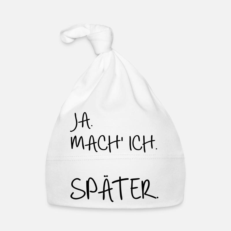 Prokrastination SPÄTER - Baby Bio-Mütze - Weiß