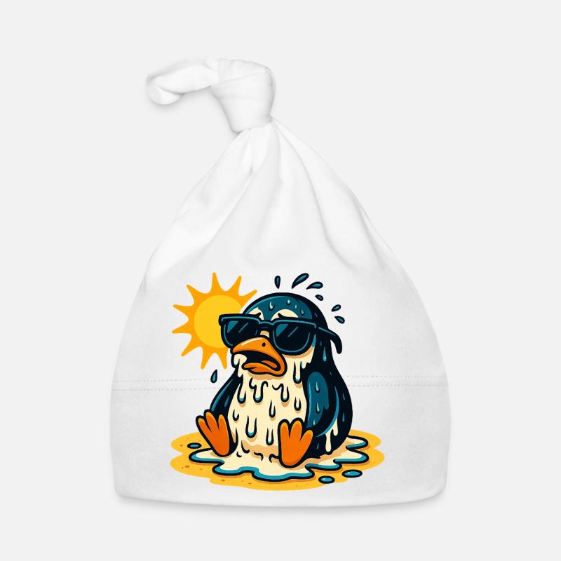 Sonniger Sommerpinguin mit Sonnenbrille Baby Bio-Mütze
